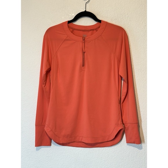Lot 2 Title Nine Athletic Long Sleeve 1/2 Zip Shirt Medium White & Orange Golf - Picture 2 of 5
